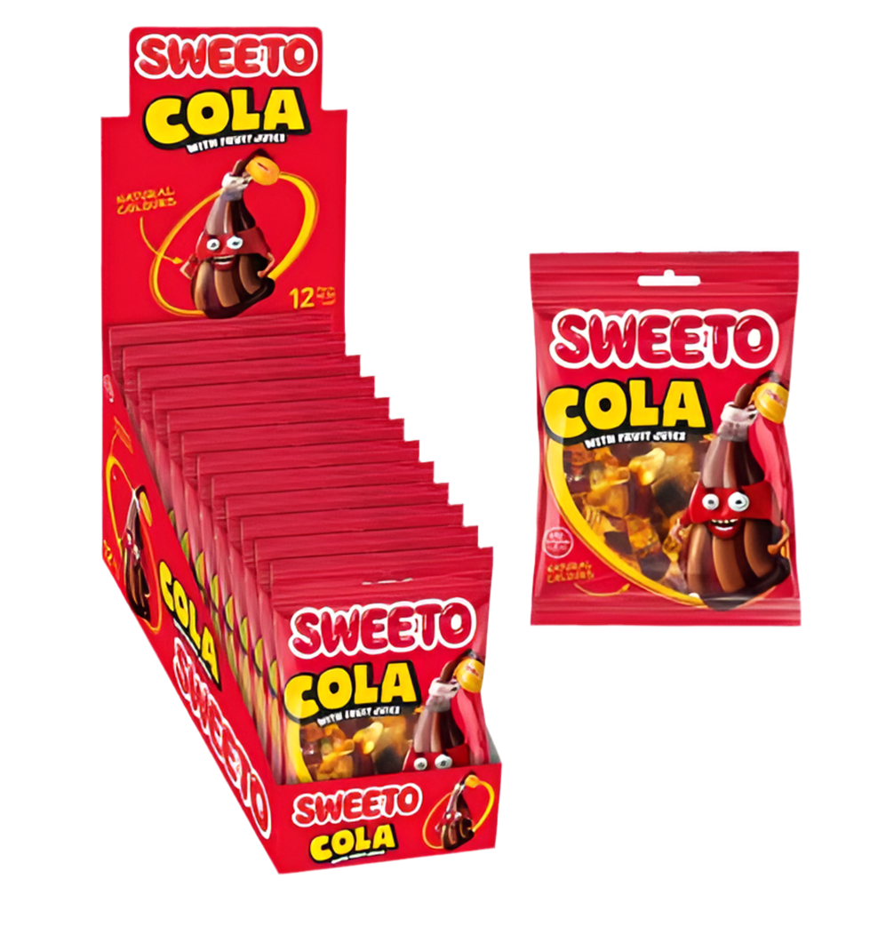 SWEETO Cola Bottles x 12 (80g)