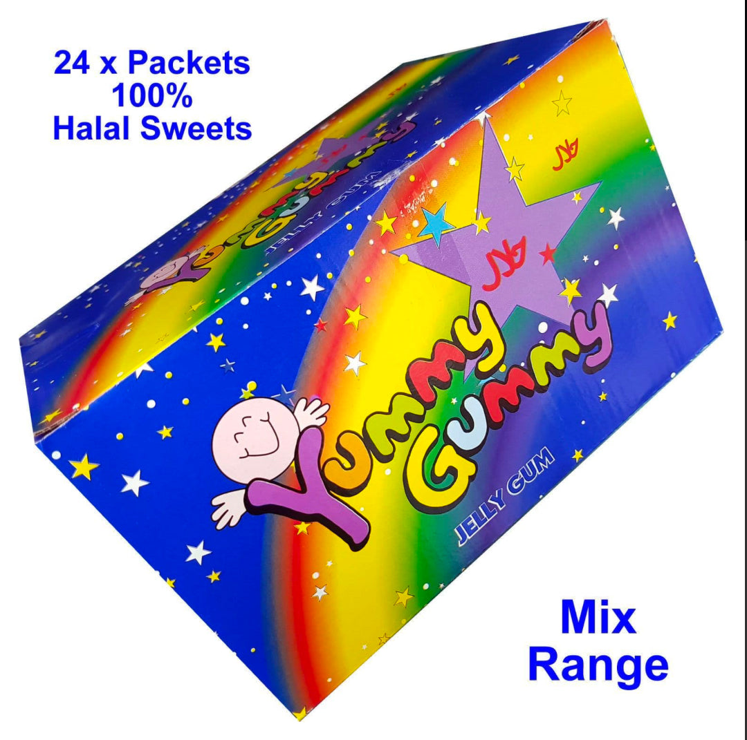 Yummy Gummy NON - Fizzy Assorted Mix Jelly Gum -  3 for £1 (40g)