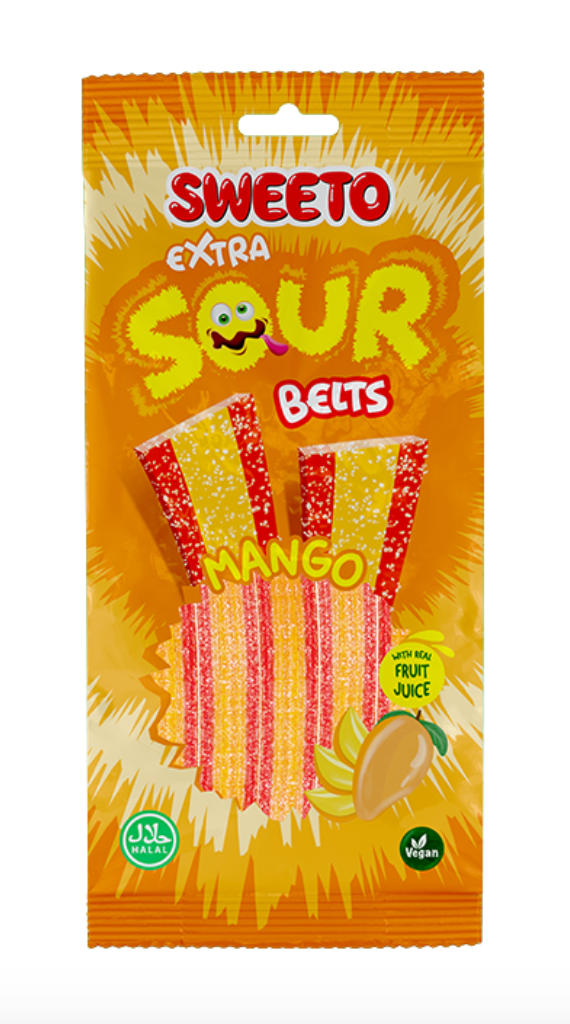 SWEETO Extra Sour Mango Belts x 12 (75g)