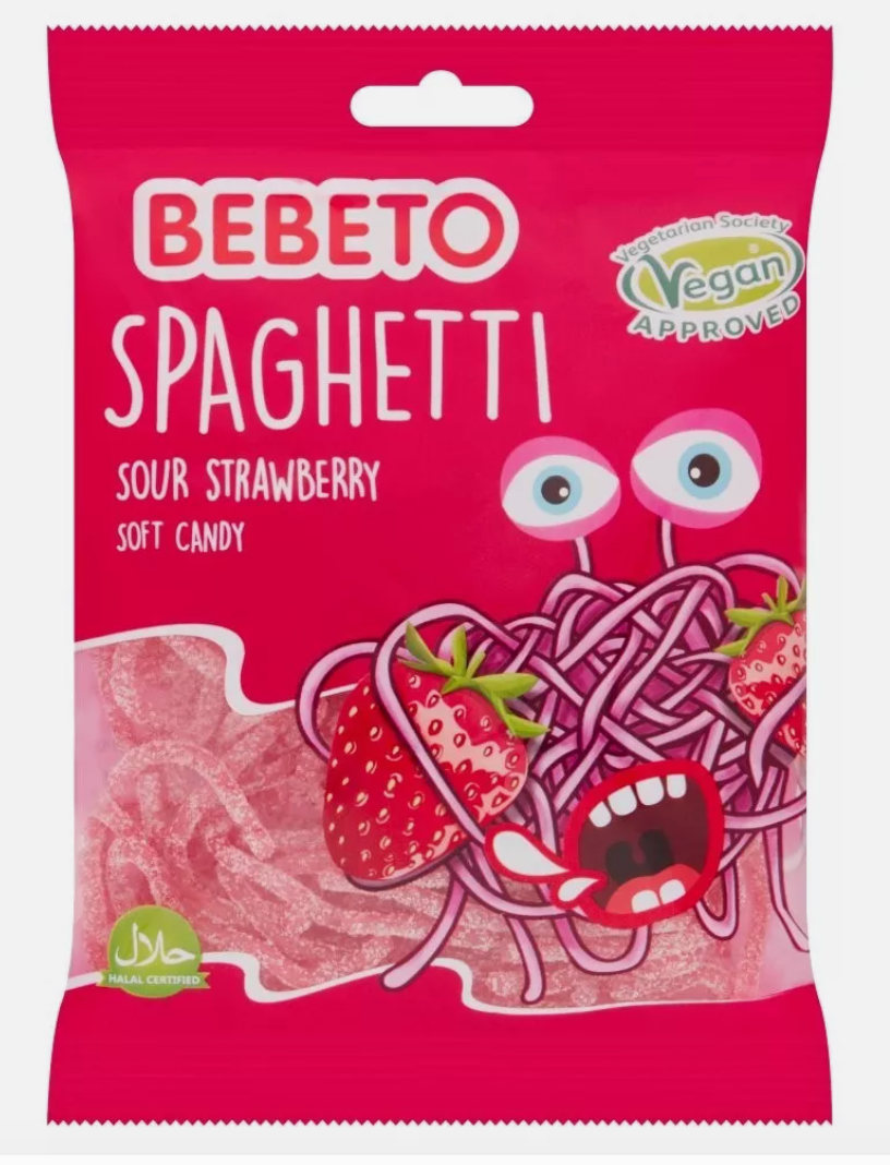 BEBETO Sour Strawberry Strings x 20 (50p)