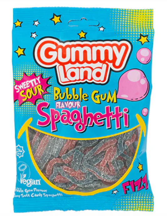 Gummy Land Bubble Gum Flavour Spaghetti x 12 (150g)