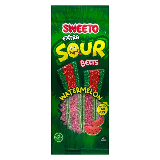 SWEETO Extra Sour Watermelon Belts x 12 (75g)